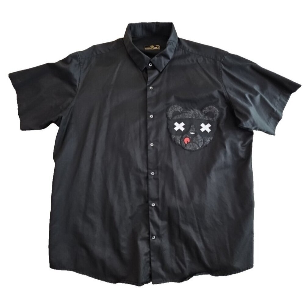 French‎ Crown Super Soft Shirt Men's 48 Black X Glasses Tongue Bear EUC LNC